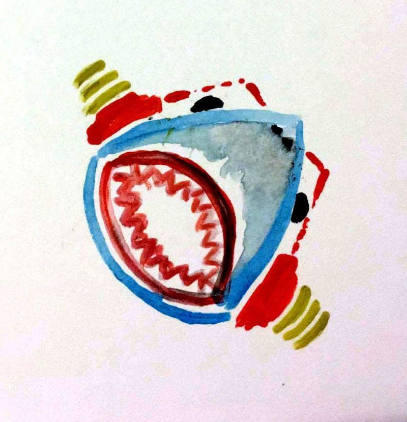 Shark Cans Watercolor